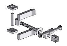 ensemble des pices pour un kit "fermeture de porte"